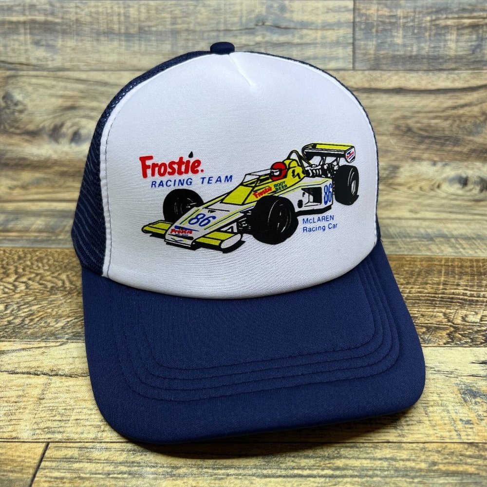 Frostie Racing Team Mens Trucker Hat Navy McLaren Nascar Motorsport Ball Cap